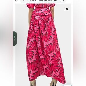 HTC Fuchsia Banana Print Maxi Skirt